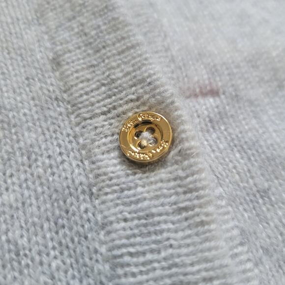 Lilly Pulitzer Womens 100% Cashmere Shawl Gray Wrap Gold Buttons Vintage 2004 - Picture 2 of 5